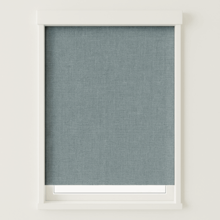 Blauw Geweven Linnenlook Rolgordijn A702-A708